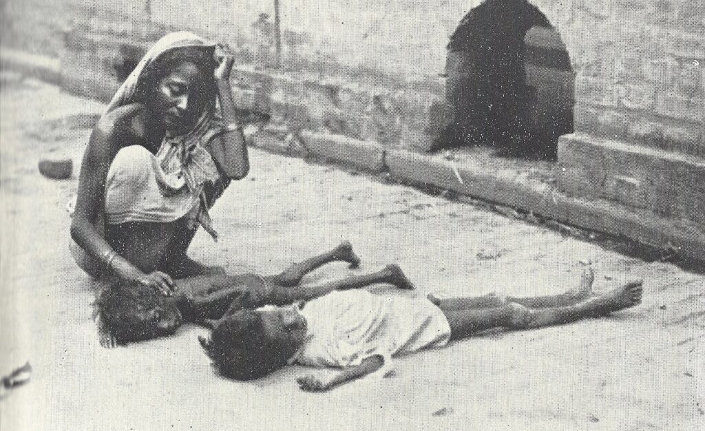 dead or dying children on a calcutta street (the statesman 22 august 1943)