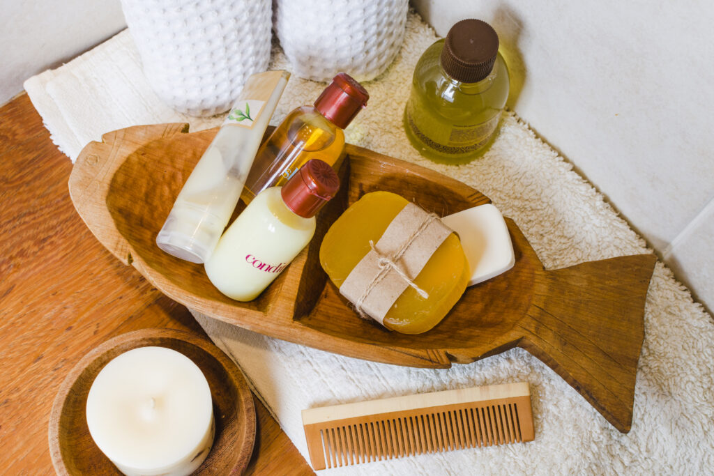 Soap and shampoo. Articles in daily use.